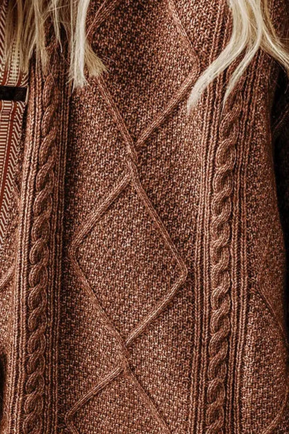 Close-up of a brown textured fabric with intricate patterns