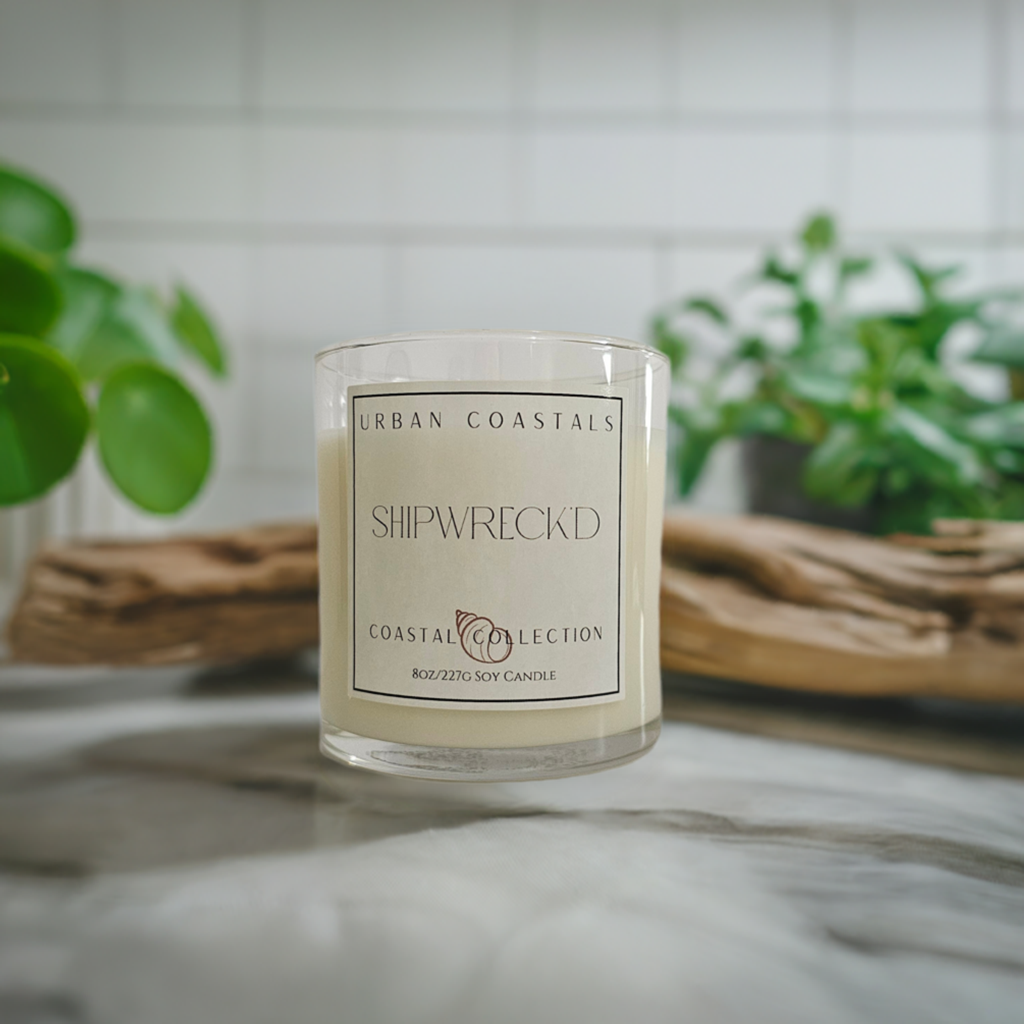 black coral and moss and sandalwood 8oz scented candle