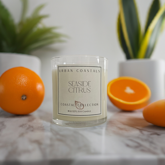 Matcha and blood orange 8oz scented candle