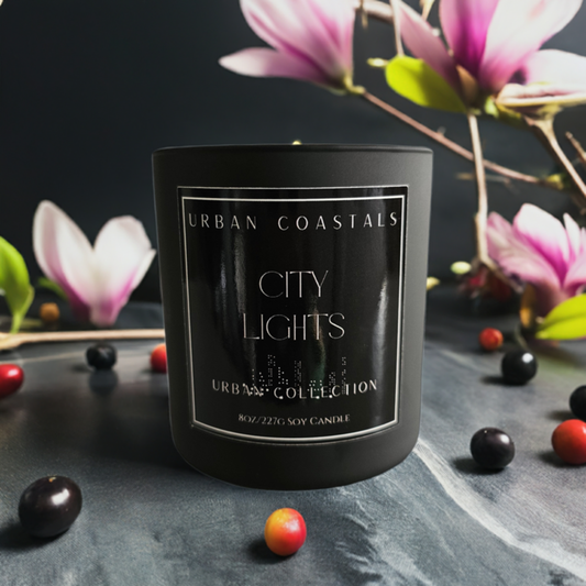 Berry, vanilla, and musk scented candle. 8oz in black matte jar.