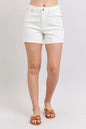 The high waist double roll cuff denim shorts offer a modern and stylish twist on a classic favorite. Featuring a flattering high-rise fit and double roll cuff detailing, these shorts are perfect for a chic and casual look.