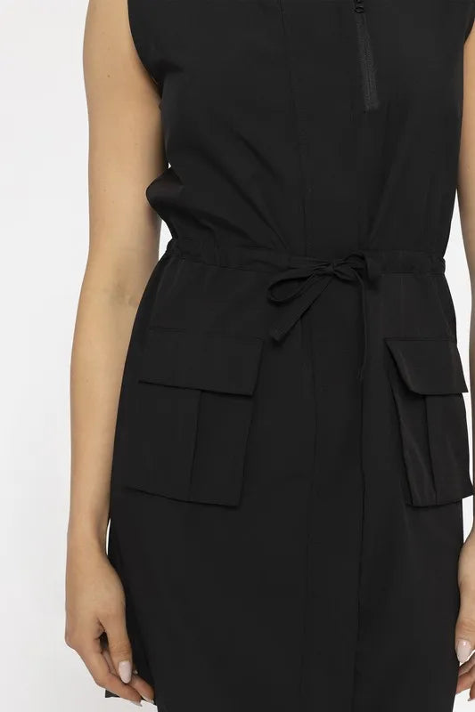 The drawstring waist allows you to adjust the fit to your liking, providing both comfort and a flattering silhouette. The tank top style of the dress offers a sleeveless and breathable design.