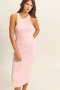 The round neck offers a classic and flattering neckline. The pink bodycon silhouette hugs your figure in all the right places.