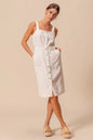 The Button Down Pocket Front Pinafore Dress is a stylish and versatile piece for your wardrobe. With a button-down front and pocket detailing, this pinafore dress offers a classic and chic look.