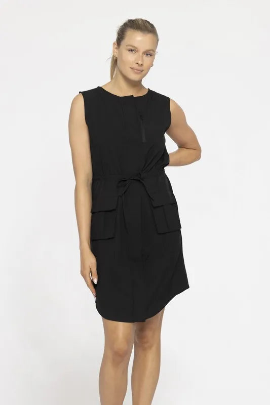 The drawstring waist allows you to adjust the fit to your liking, providing both comfort and a flattering silhouette. The tank top style of the dress offers a sleeveless and breathable design.